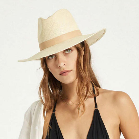 BRIXTON HATS | Harper Panama Straw Fedora Hat | 104050 | lsfone | SAND