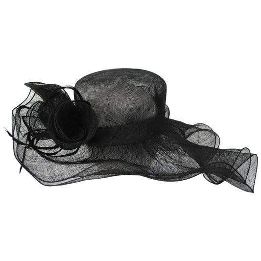 Something Special | Sahara Sinamay Straw Spectator Dress Hat | 121319 | front | BLACK