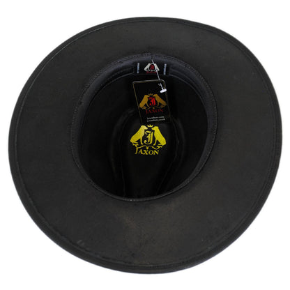 Jaxon Hats | Buffalo Leather Western Hat | 147201 | under | BLACK