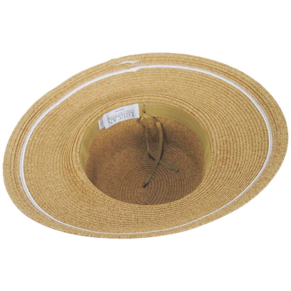 Toucan Collection | Backbow Toyo Straw Lampshade Dress Hat - Made to Order | 121645 | under | NATURAL/WHITE