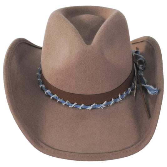 Scala | Devon Wool Felt Western Hat | 123458 | front | MINK