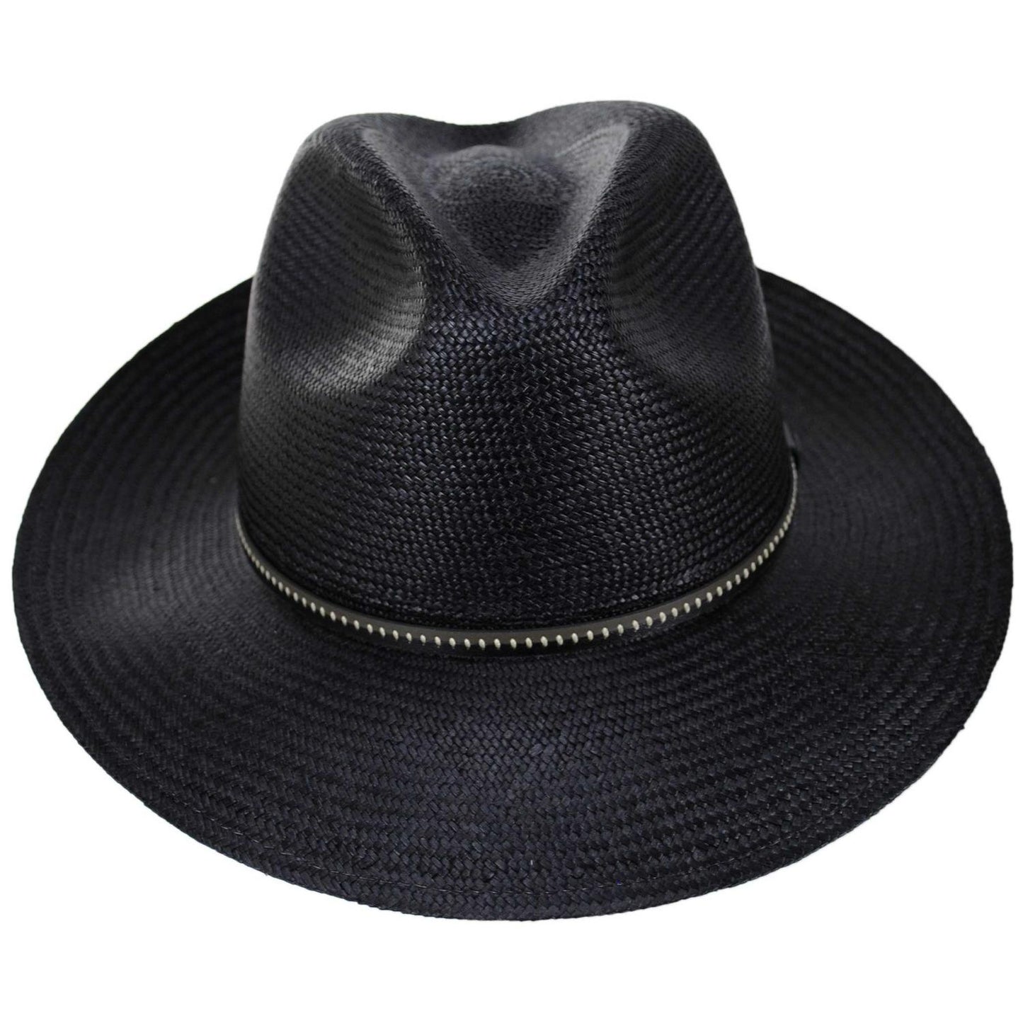 Bailey 1922 | Langdon Panama Straw Fedora Hat | 127934 | front | BLACK