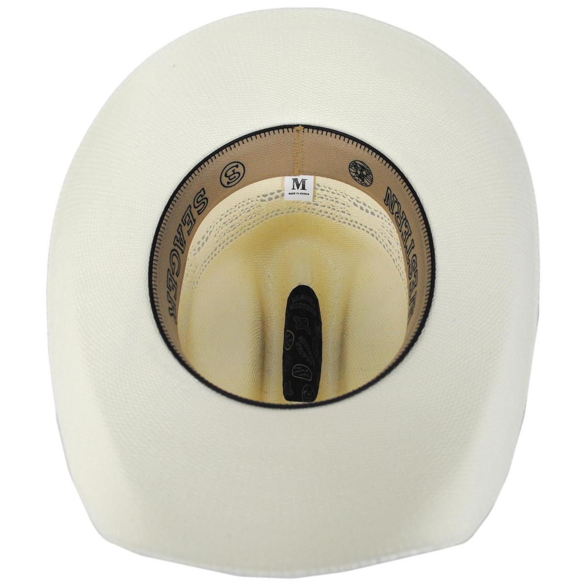 Seager | Longhorn Bangora Straw Western Hat | 129452 | under | IVORY