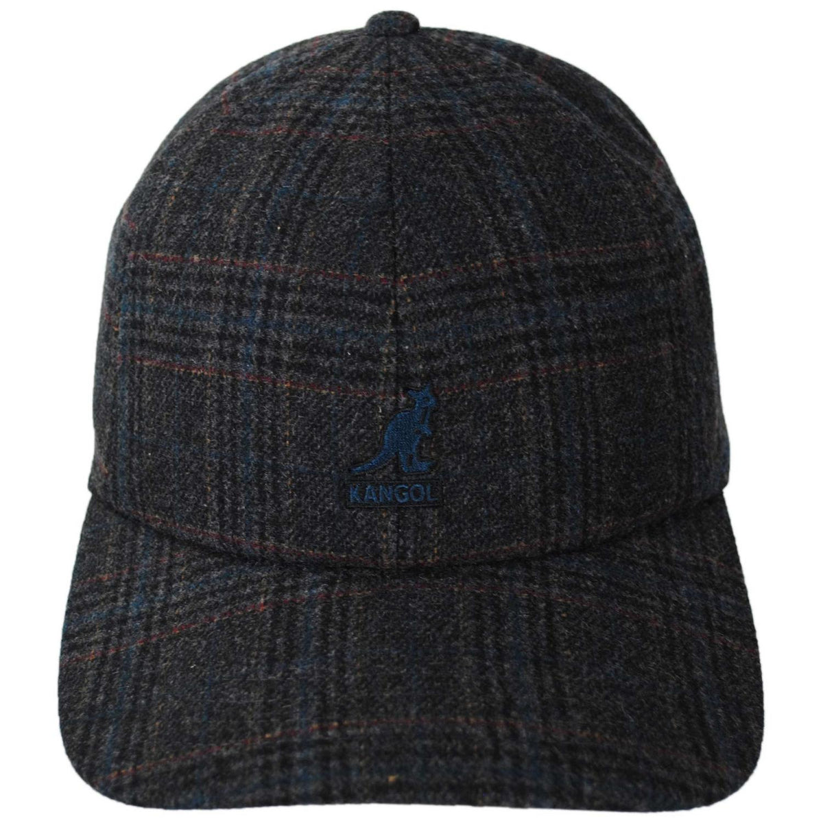 Kangol | Plaid Earflaps Strapback Baseball Cap | 201196 | front | BLACK MULTI