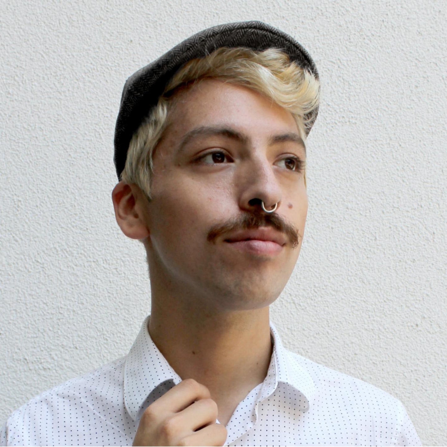 Jaxon Hats | Herringbone Wool Blend Duckbill Ivy Cap | 167552 | lsmone | GREY