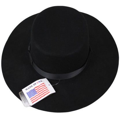 Jaxon Hats | Made in the USA - Classics Wool Felt Bolero Hat | 191721 | top | BLACK