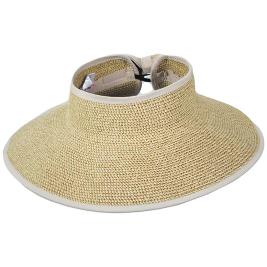 sur la tete | Roll Toyo Straw Braid Visor | 198550 | lead | TOAST TAN