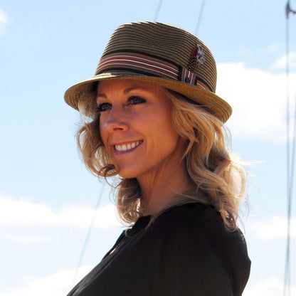 Jaxon Hats | Ridley Toyo Straw Trilby Fedora Hat | 129000 | lsfone | CHESTNUT