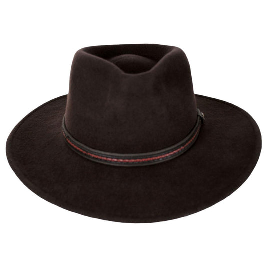 Scala | Bryan Wool Felt Rancher Fedora Hat | 130553 | front | CHOCOLATE