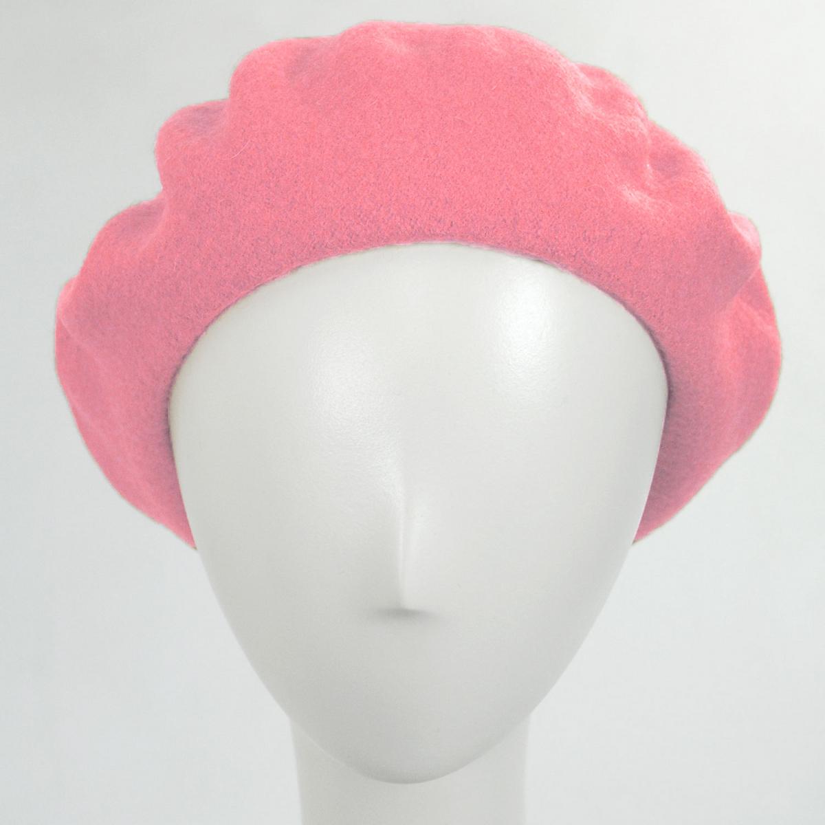 Village Hat Shop | Wholesale Wool Fashion Beret B2B Pre-Pack | B2B152500 | front | PINK