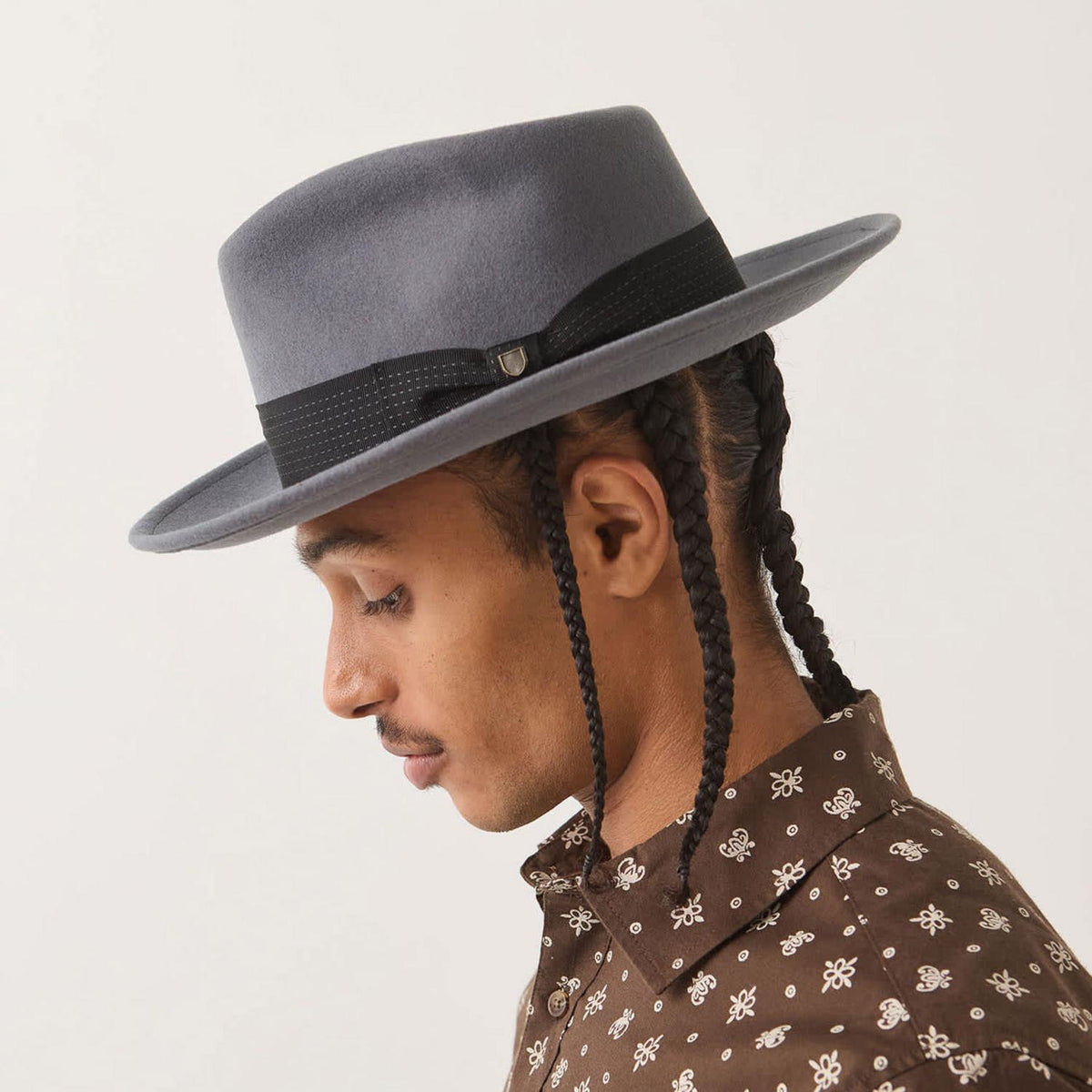 BRIXTON HATS | Eames Wool Felt Fedora Hat | 135675 | lsmtwo | FUTURE GREY/BLACK