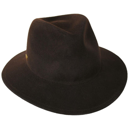 Betmar | Cali Wool LiteFelt Fedora Hat | 123174 | lead | DARK BROWN
