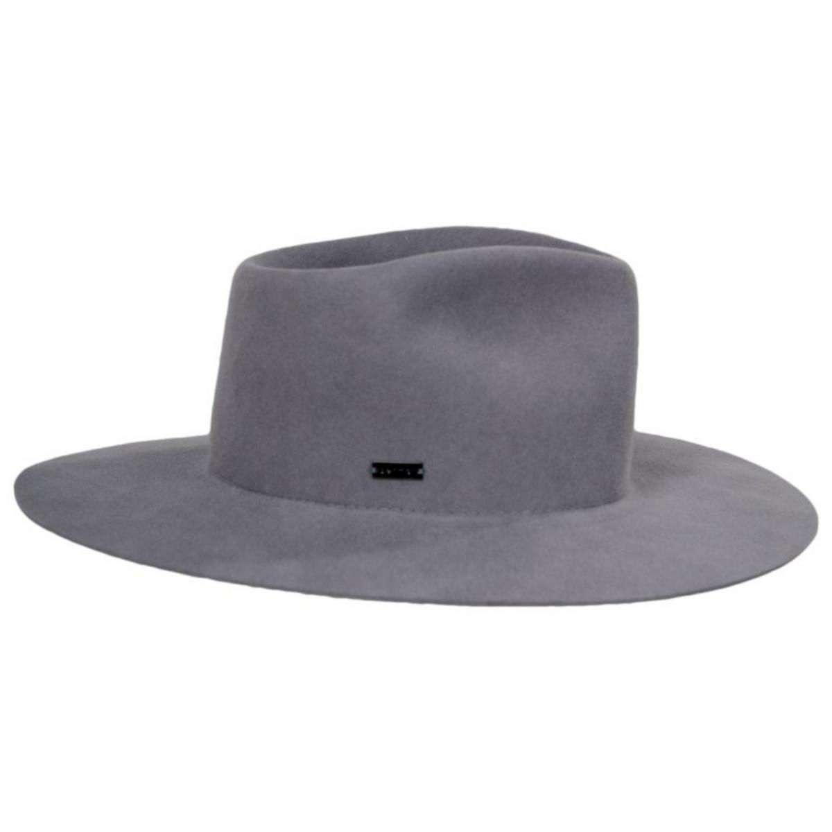 Betmar | Georgia Wide Brim Wool Felt Fedora Hat | 123173 | profile | GUN METAL
