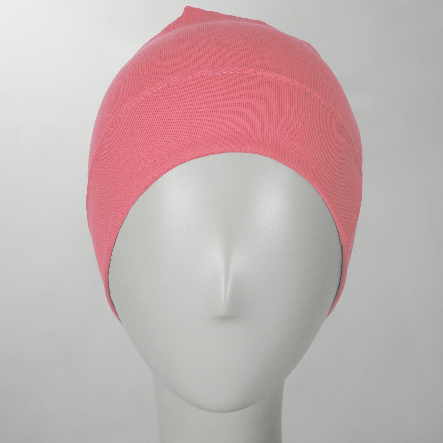 Slumbercap | Cotton Beanie Hat | 500899 | front | SALMON