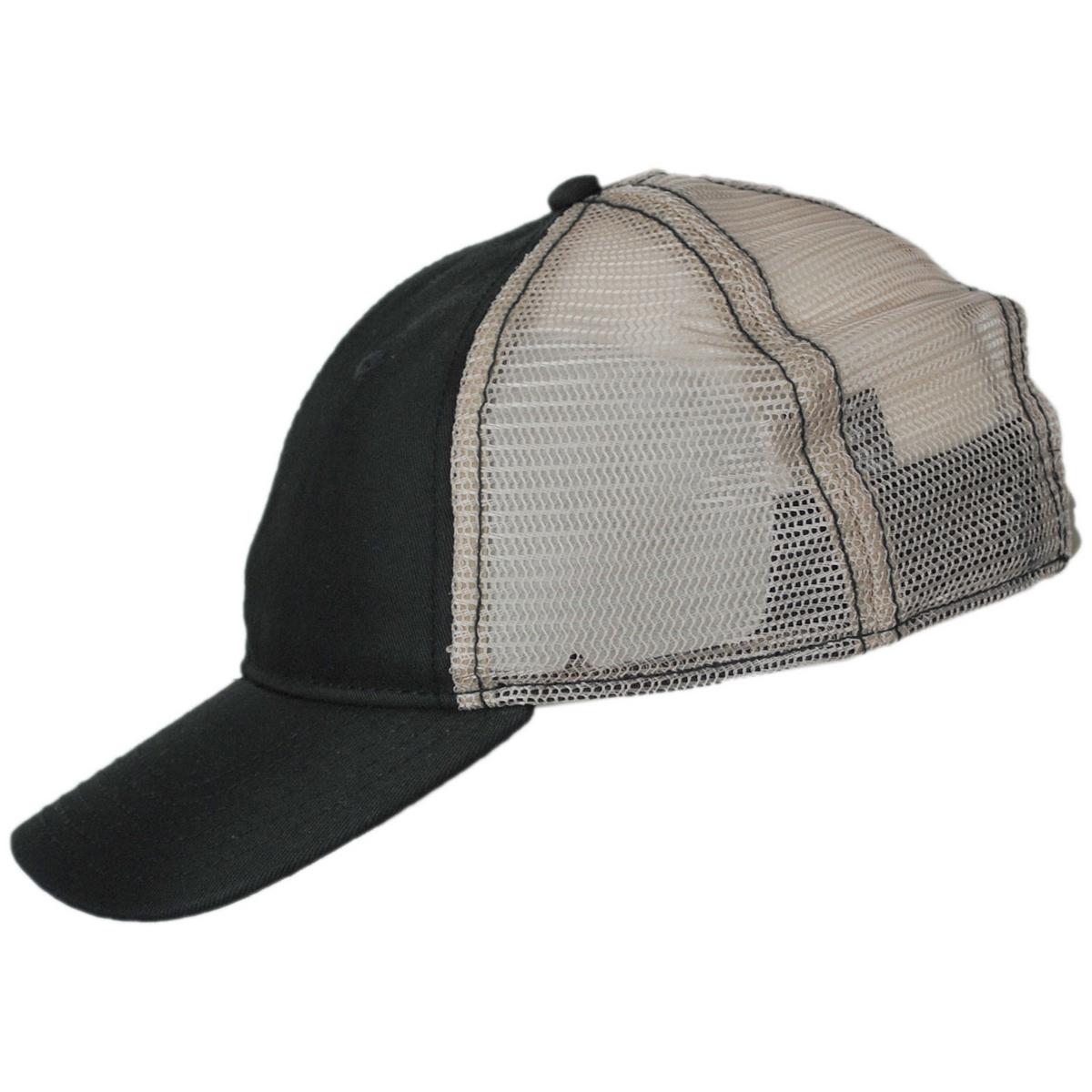 Dorfman Pacific | Cotton Mesh Snapback Baseball Cap | 200192 | profile | BLACK
