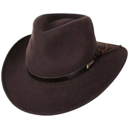 Indiana Jones | Officially Licensed Wool Felt Outback Hat | 130449 | lead | BROWN