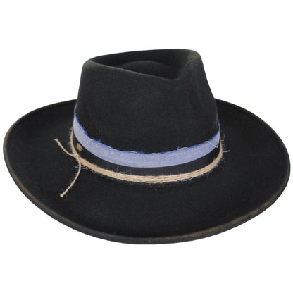 Scala | Wandra Wool Felt Rancher Fedora Hat | 123489 | lead | CHOCOLATE
