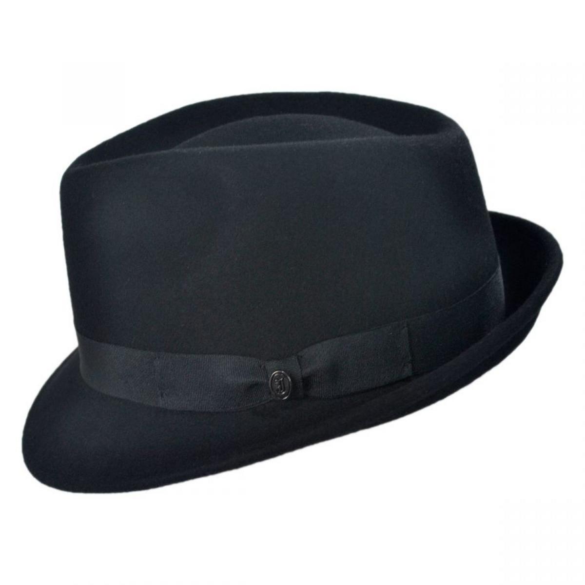 Jaxon Hats | Detroit Wool Felt Trilby Fedora Hat | 132015 | profile | BLACK