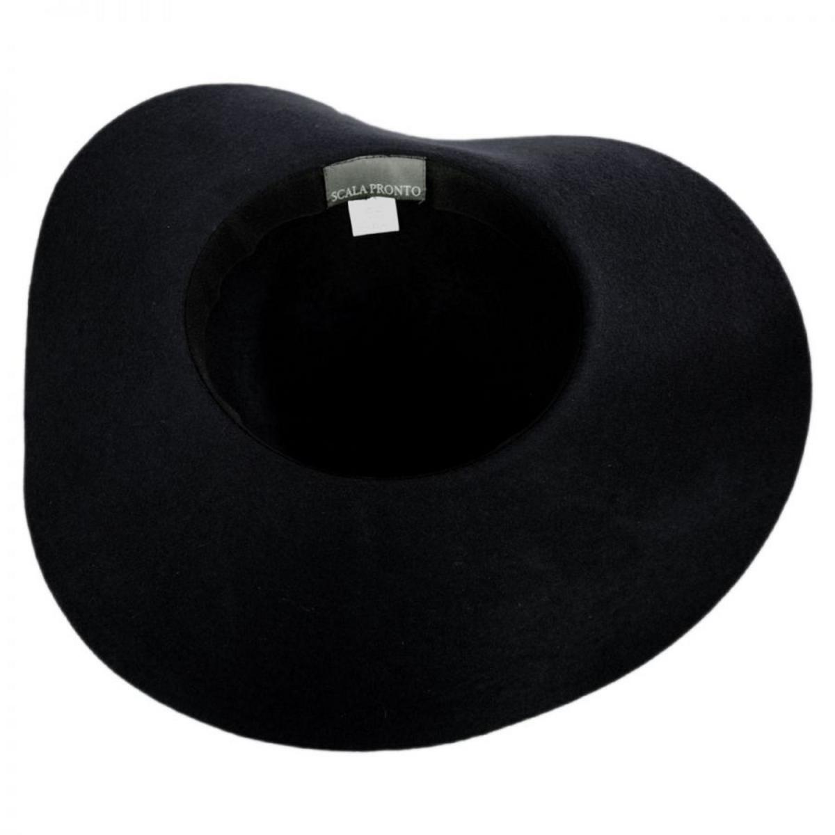 Scala | Boho Wool Felt Swinger Hat | 123472 | profile | BLACK