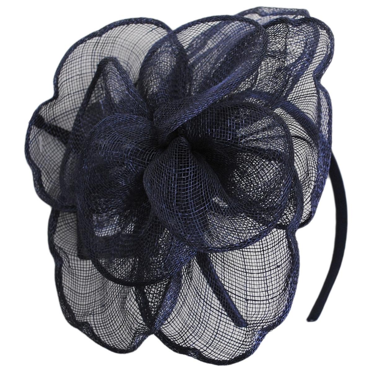 Kathy Jeanne | Rosa Sinamay Straw Fascinator Hat | 122425 | lead | NAVY