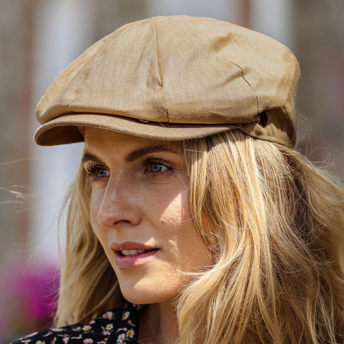 Jaxon Hats | Linen and Cotton Newsboy Cap | 167774 | lsfone | CAMEL