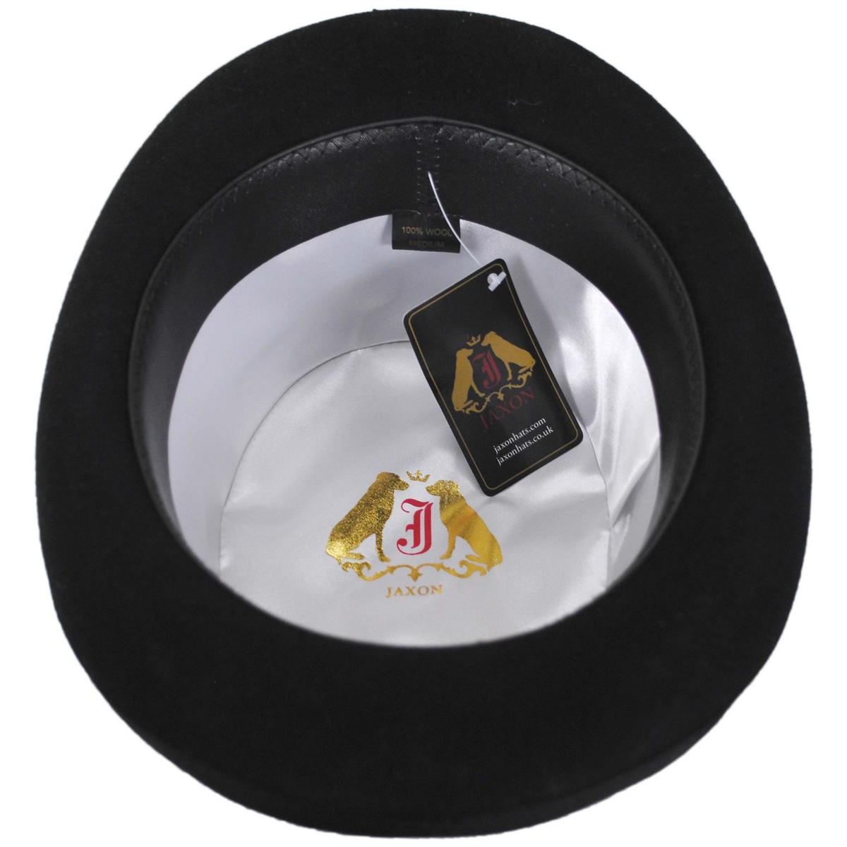 Jaxon Hats | Mid Crown Wool Felt Top Hat | 193700 | under | BLACK