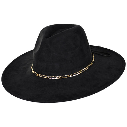 San Diego Hat Company | Peekaboo Faux Suede Fedora Hat | 108658 | lead | BLACK