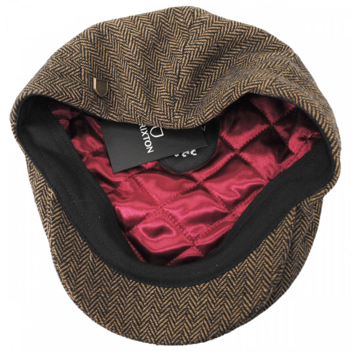 BRIXTON HATS | Hooligan Herringbone Wool Blend Ivy Cap | 161516 | under | BROWN/KHAKI