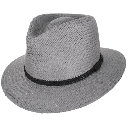 Bailey 1922 | Colwyn Raindura Straw Fedora Hat | 127927 | lead | GRAPHITE