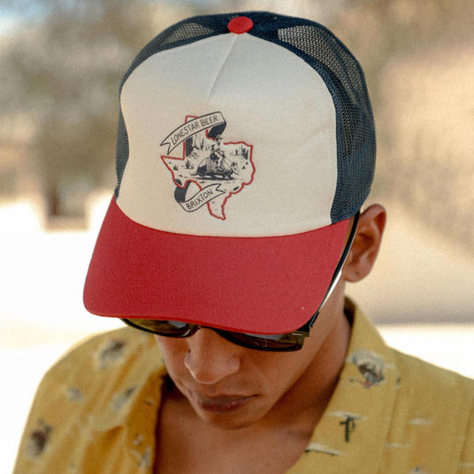 BRIXTON HATS | Lone Star x Brixton Mesh Trucker Snapback Baseball Cap | 201890 | lsmone | RED/WHITE/BLUE