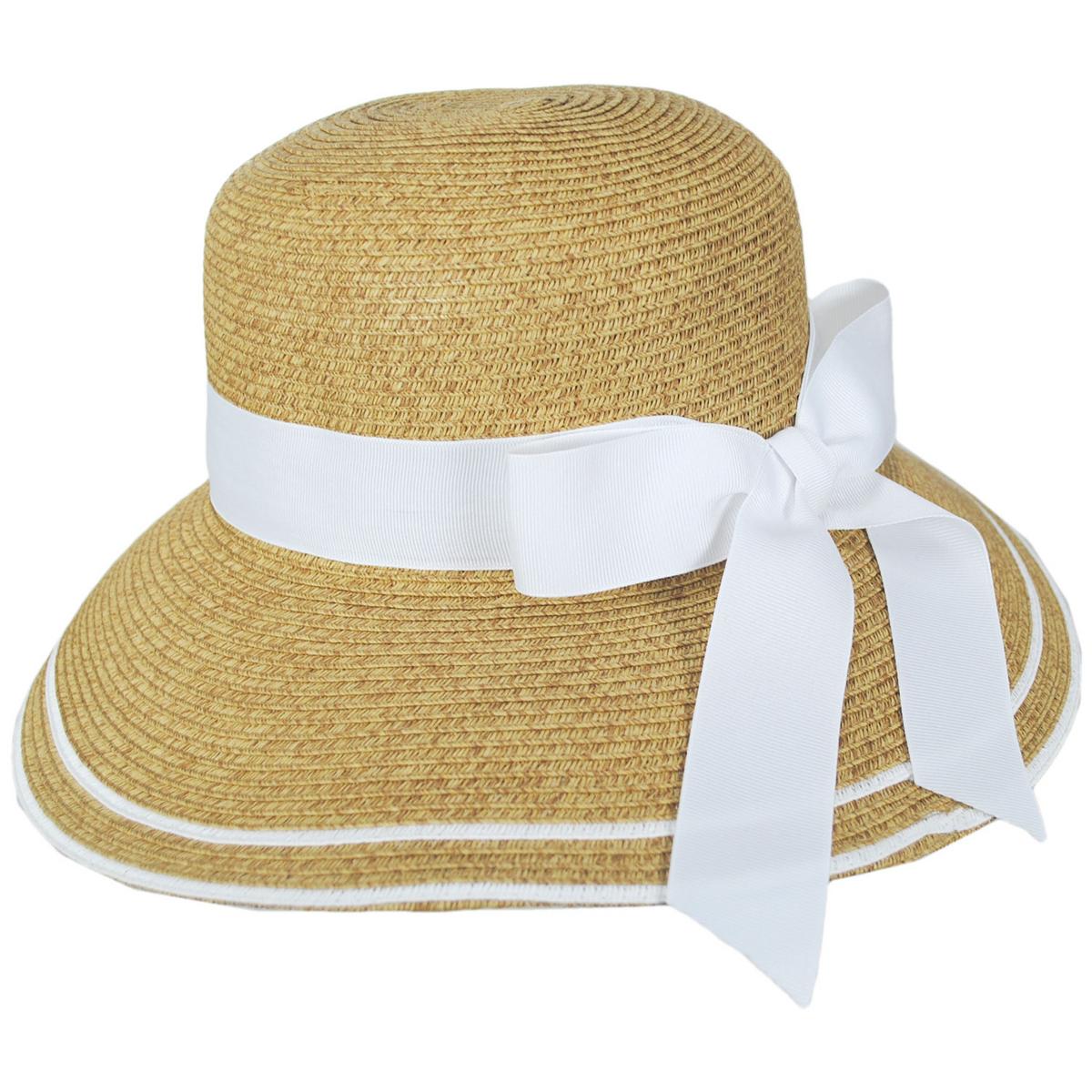 Toucan Collection | Backbow Toyo Straw Lampshade Dress Hat - Made to Order | 121645 | profile | NATURAL/WHITE