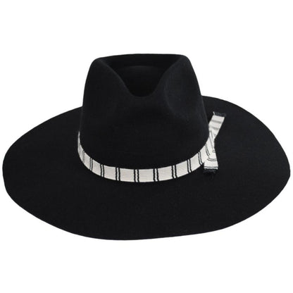 BRIXTON HATS | Leigh Wool Felt Wide Brim Fedora Hat | 123932 | front | BLACK