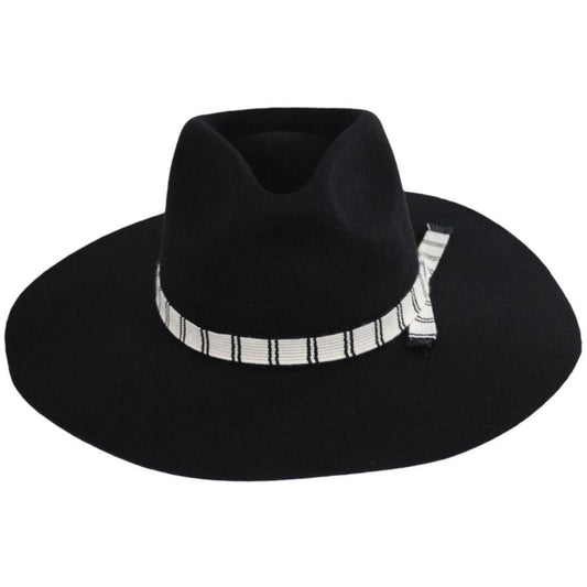 BRIXTON HATS | Leigh Wool Felt Wide Brim Fedora Hat - FINAL SALE | 123932 | front | BLACK