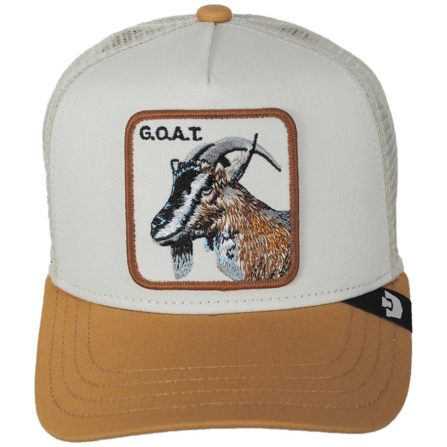 Goorin Bros | Kid's G.O.A.T. Mesh Trucker Snapback Baseball Cap | 508911 | front | CHALK/HEAT