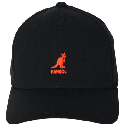 Kangol | Logo Wool FlexFit Fitted Baseball Cap | 201104 | front | BELUGA BLACK