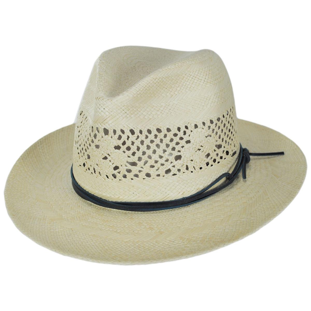 Bailey 1922 | Trappe Panama Straw Fedora Hat | 127922 | lead | NATURAL
