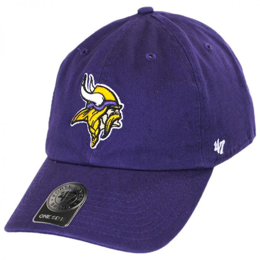 47 Brand | Minnesota Vikings NFL Clean Up Strapback Baseball Cap Dad Hat | 203790 | lead | PURPLE