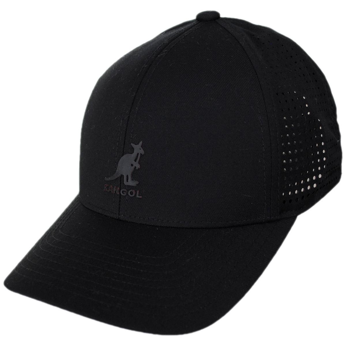 Kangol | Logo Edge Vented Strapback Baseball Cap | 201139 | lead | BLACK MELANGE