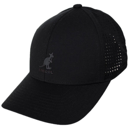 Kangol | Logo Edge Vented Strapback Baseball Cap | 201139 | lead | BLACK MELANGE