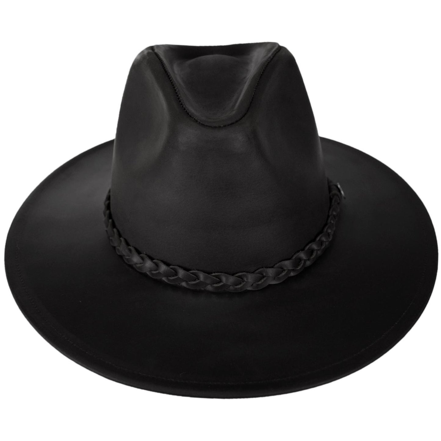 Jaxon Hats | Buffalo Leather Western Hat | 147201 | front | BLACK