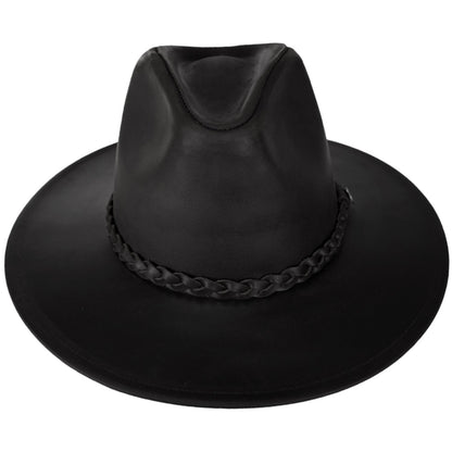 Jaxon Hats | Buffalo Leather Western Hat | 147201 | front | BLACK