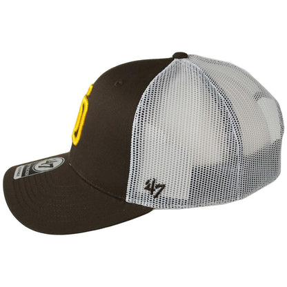 47 Brand | San Diego Padres MLB Mesh Trucker Snapback Baseball Cap | 203001 | profile | BROWN/WHITE
