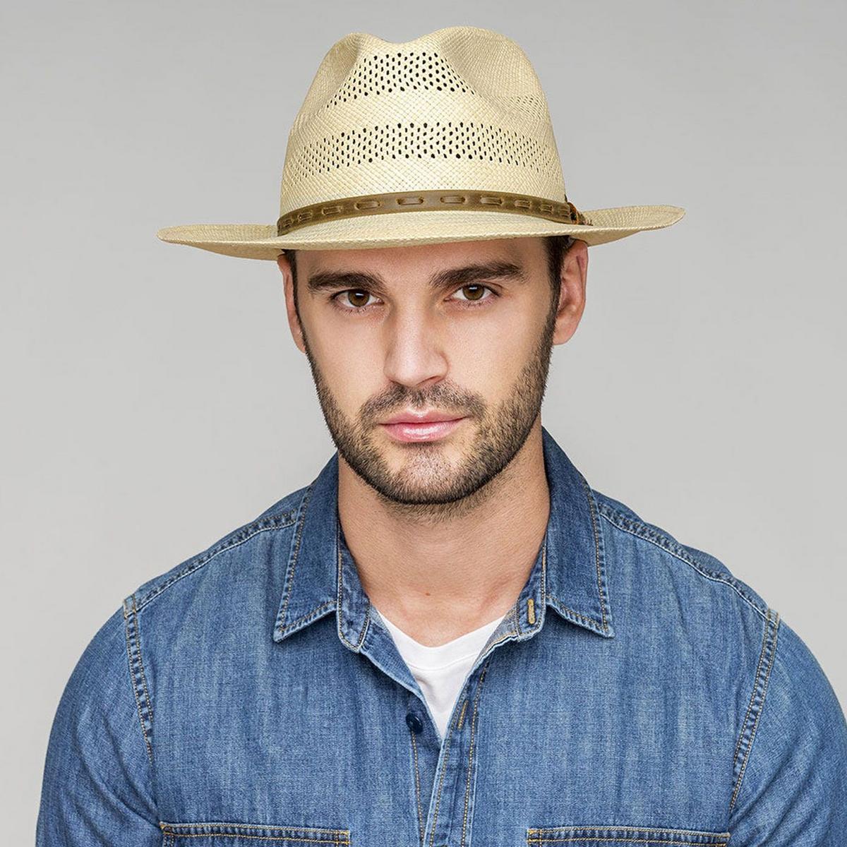 Bailey 1922 | Ezra Vented Panama Straw Fedora Hat | 127759 | lsmone | NATURAL