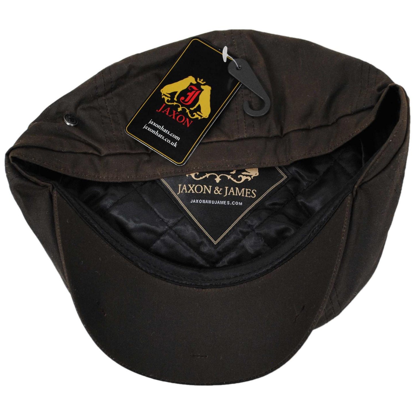 Jaxon & James | British Millerain Wax Cotton Newsboy Cap | 170010 | under | BROWN