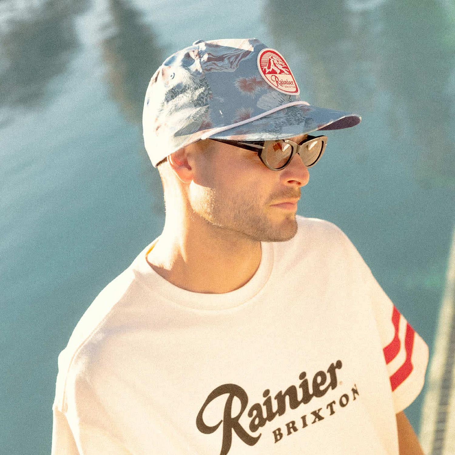 BRIXTON HATS | Rainier x Brixton Snapback Baseball Cap | 201892 | lsmone | BLUE SKY