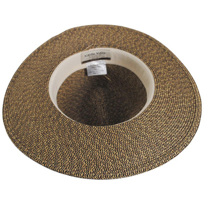 Leopard Band Toyo Straw Safari Fedora Hat