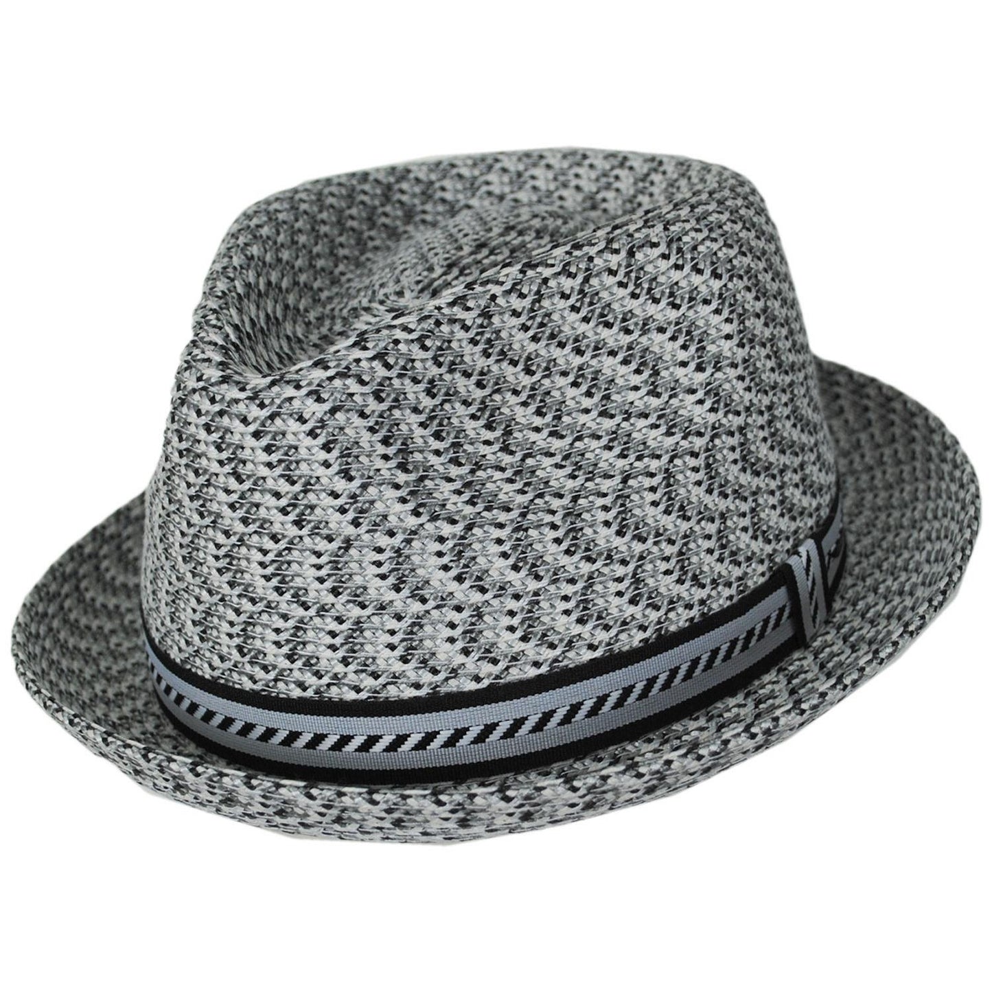 Bailey 1922 | Mannes Poly Braid Fedora Hat - Light Grey Multi | 127844LGM | lead | LIGHT GREY MULTI
