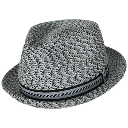 Bailey 1922 | Mannes Poly Braid Fedora Hat - Light Grey Multi | 127844LGM | lead | LIGHT GREY MULTI