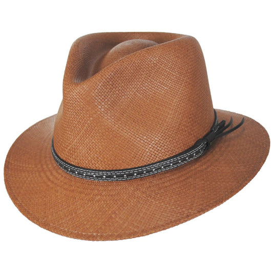 Bailey 1922 | Atwood Panama Straw Safari Fedora Hat | 127933 | lead | SIENNA