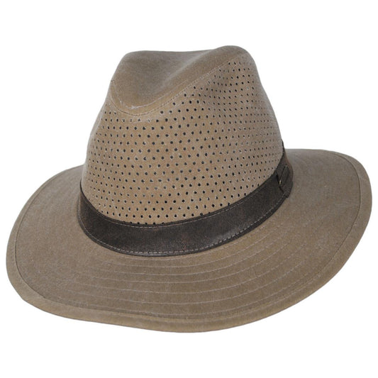 Panama Jack | Reverie Cotton Safari Fedora Hat | 400608 | lead | KHAKI